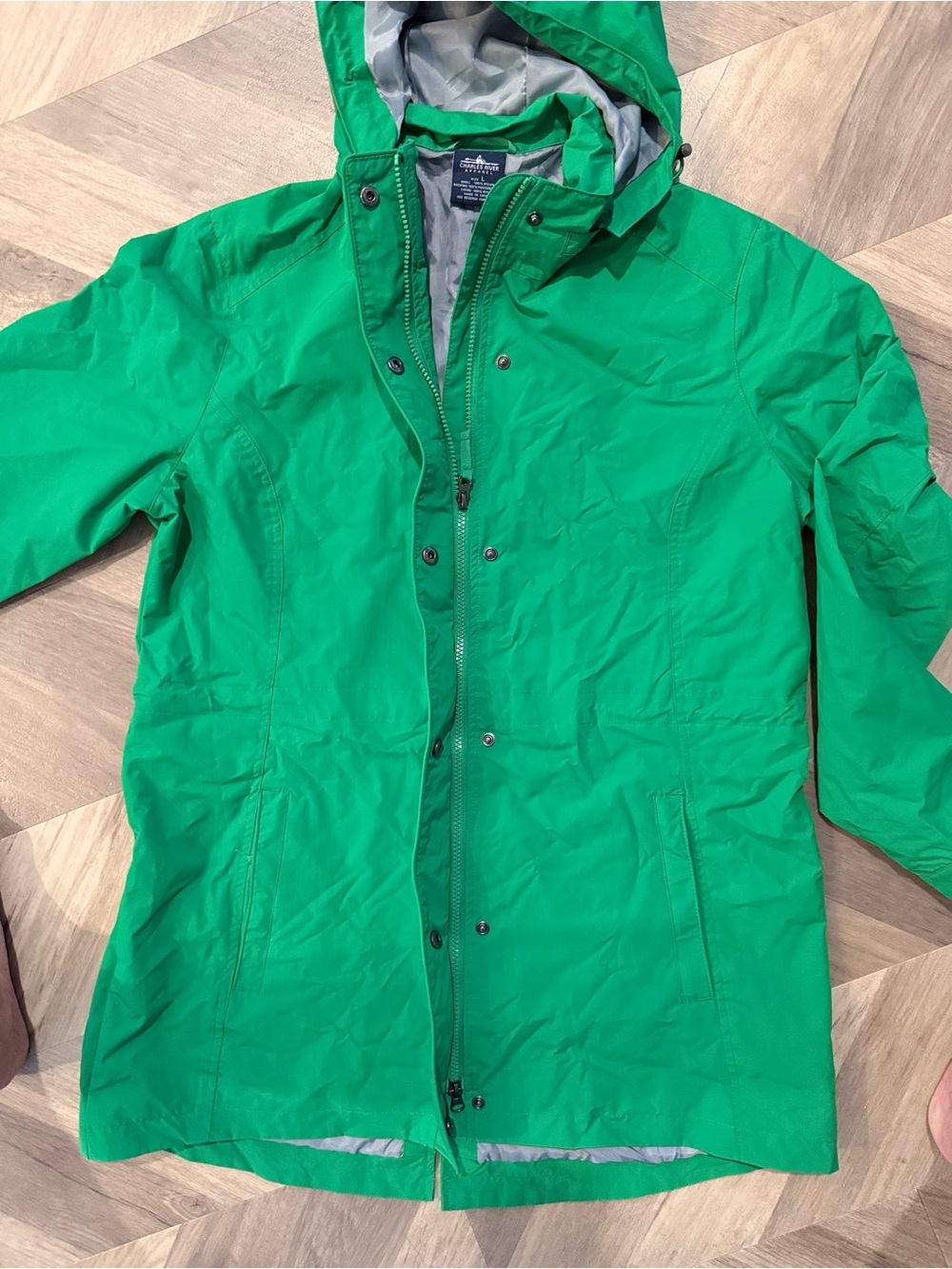 Charles River Women’s Logan Green Hooded Rain Jacket, Lightweight, Large - Picture 4 of 8